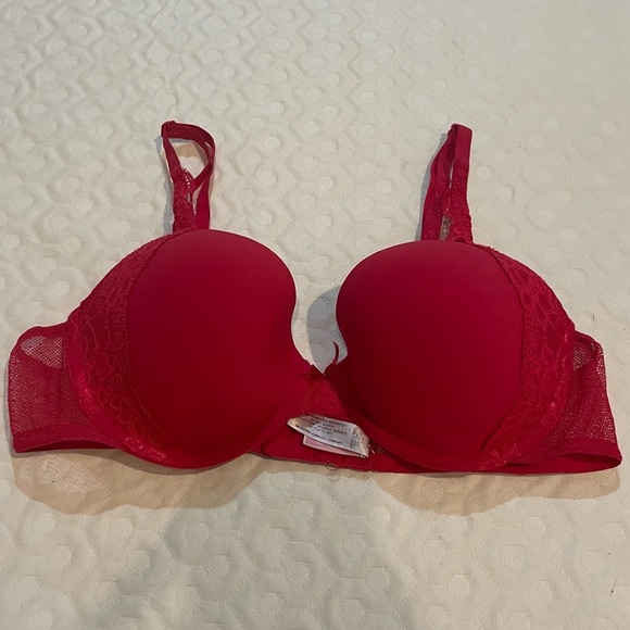 Victoria's Secret Angel Y2K Red Lace Bra 34C - Picture 1 of 7